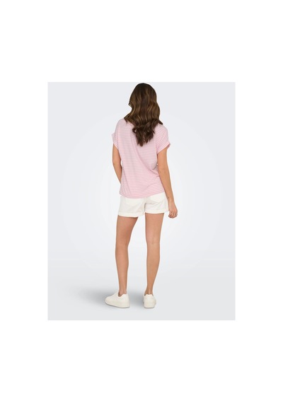Jack & Jones Only Kadın 15206243 Onlmoster Strıpe S/s O-neck Top Jrs Noos Pembe