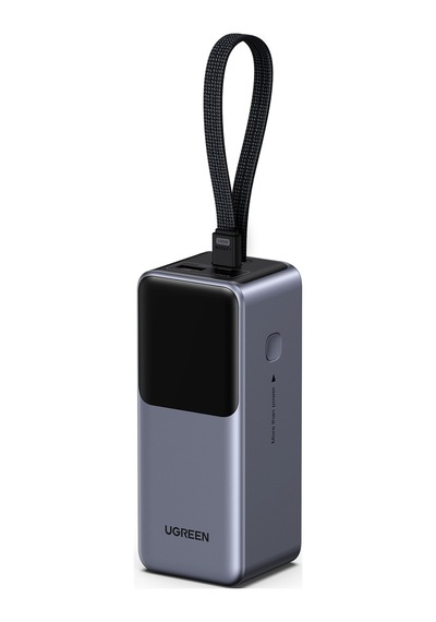 Ugreen Nexode 20.000 Mah 130 W Akıllı Ekranlı Dahili Kablolu Hızlı Şarj Powerbank, 55365b Gri