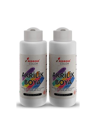 Red Rose Beyaz Akrilik Boya 2'li Set 2 x 120 ML