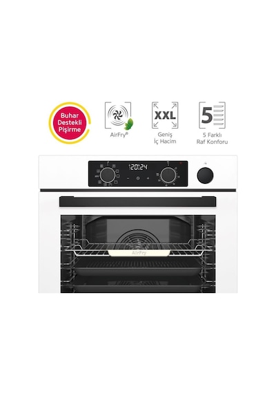 Simfer  8245 - 3751 - 8704 0+10 Fonksiyon Steam Master Beyaz 3'lü Ankastre Set