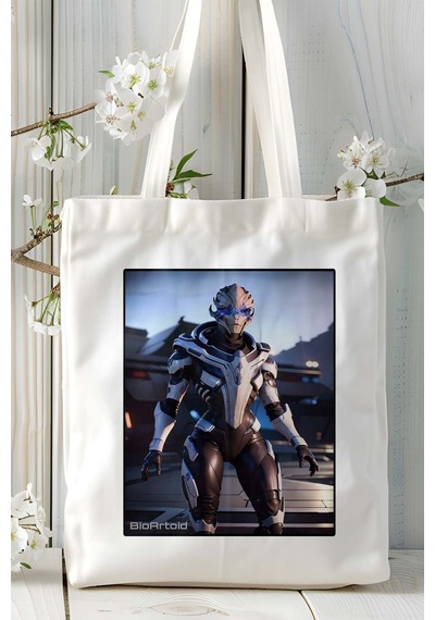 Art Hediye Mass Effect Oyun Baskılı Omuz Çanta Kişiye Özel Model 8 Çok Renkli