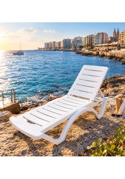 Holiday Capizzi Hz-140 3 Adet Beyaz Plastik Şezlong