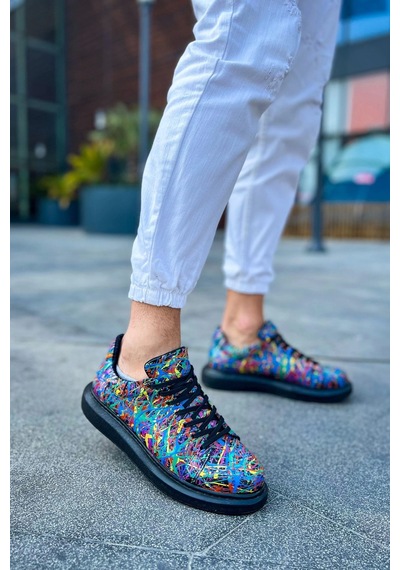 Ch254 Cst Pittura Erkek Ayakkabı 538 Crazy Splush Sıyah Çok Renkli