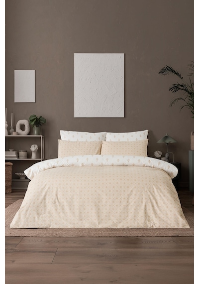 Mix & Match Noelle %100 Pamuk Çift Kişilik Nevresim Seti Bej
