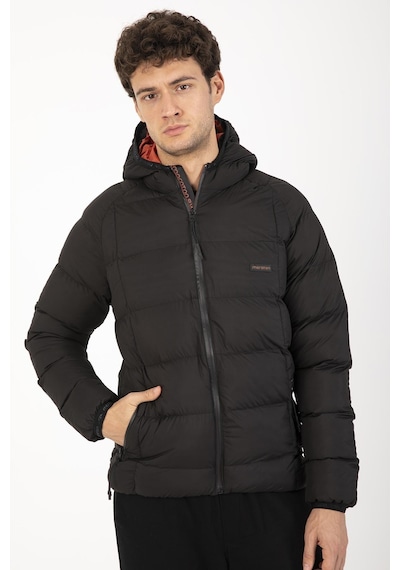 Maraton Sportswear Regular Erkek Kapşonlu Uzun Kol Basic Siyah Mont 21259-siyah Siyah