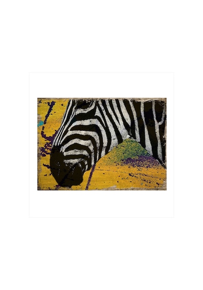 Bedeko Sarı Fon Zebra Model Ahşap Tablo 35 Cm X 50 Cm