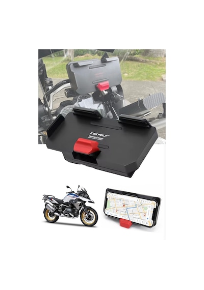 Bmw Motosiklet Uyumlu Kablosuz Hızlı Şarjlı Motosiklet Telefon Tutacağı R1300gs, R1200gs, R1250gs Siyah Bmw Motosiklet Uyumlu Kablosuz Hızlı Şarjlı Motosiklet Telefon Tutacağı R1300gs, R1200gs, R1250gs Siyah