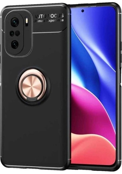 Xiaomi Redmi K40 Kılıf Zore Ravel Silikon Kapak Siyah-Rose Gold