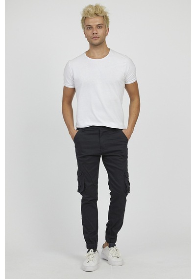 Cool Tarz Erkek Füme Jogger Pantolon Körüklü Kargo Cepli Paçası Lastikli Füme Füme