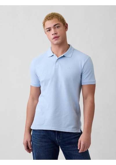 Gap Logo Piqué Polo Yaka T-shirt Erkek Mavi T-shirt Polo Yaka Tişört-14303