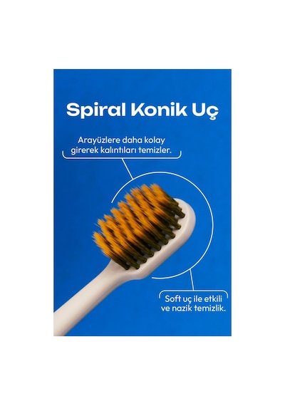 Probi White 2 Adet Himalaya Tuzlu Diş Fırçası + 2 Adet Spiral Uçlu Diş Fırçası - 4'lü Paket