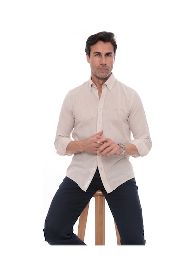 Slim Fit Uzun Kol Yaka Düğmeli Nefes Alan Keten Hediye Kutulu Erkek Gömlek Fs-004548 - Açık Bej-3222 Slim Fit Uzun Kol Yaka Düğmeli Nefes Alan Keten Hediye Kutulu Erkek Gömlek Fs-004548 - Açık Bej-3222