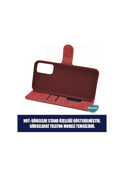 Microsonic Samsung Uyumlu Galaxy M12 Kılıf Fabric Book Wallet