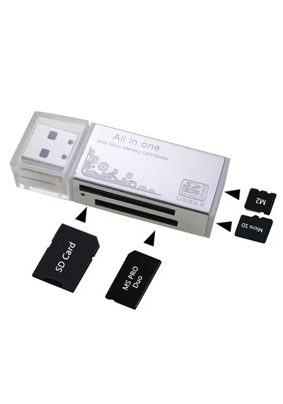 6070 Usb Çoklu Kart Okuyucu Sd Micro Mmc Ms Microsd Sdhc Hafıza Kartı Adaptörü