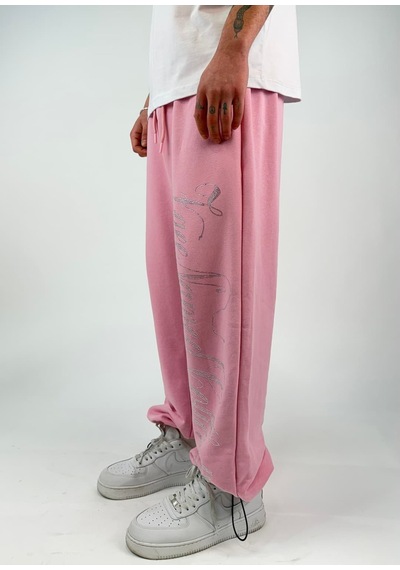 Zaee Nmt Taşlı Baggy Eşofman Altı Pembe
