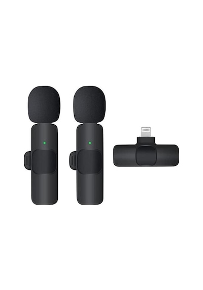 Kablosuz Yaka Mikrofonu Lightning/ 2'li Mini Mikrofon