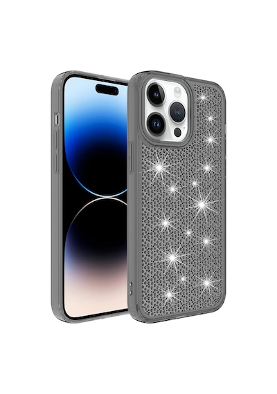 Nourthkiingdom Apple Uyumlu iPhone 14 Pro Aihttgli Parlak Tasarımlı Nrtk Snow Kılıf-siyah Siyah