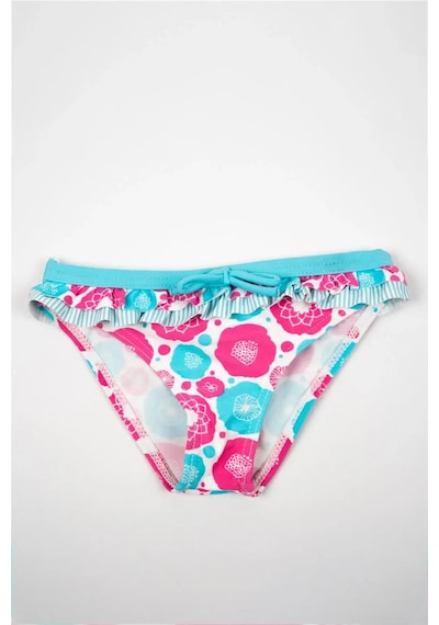 Adisia Kız Bebek Turkuaz Fırfırlı Pembe Çiçekli Bikini Altı Turkuaz