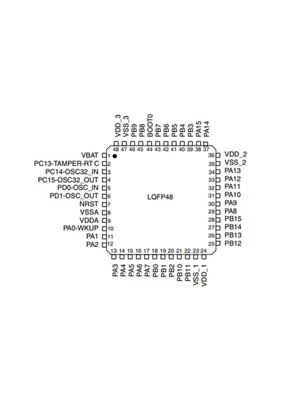 Stm32f103c8t6 Microcontroller Lqfp48 Arm Cortex-m3 32-bit Mcu 64 Kbytes Flash 72 Mhz Cpu Usb Can Spi