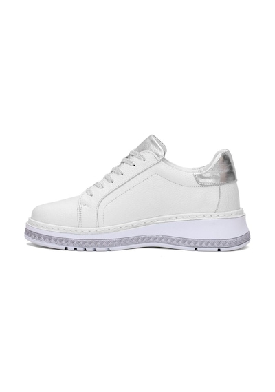 Venüs 25150007y Kadın Hakiki Deri Bağcıklı Feta Topuk Sneaker Ayakkabı Beyaz