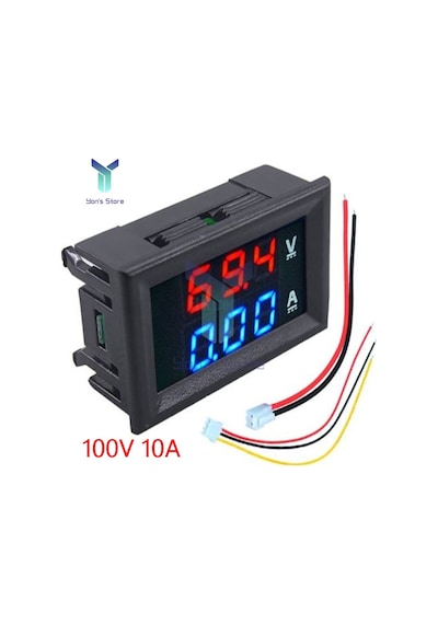 100v 10a Redblue-10a Dijital Voltmetre Ampermetre Dc 0-100v 0-200v 0-10a Led Araba Motosiklet Akım Ölçer Volt Test Cihazı 43843220
