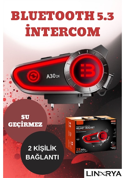 Blıc A30 2x Bluetooth Eşleşmeli Motosiklet Kask Kulaklığı Intercom Kulaklık