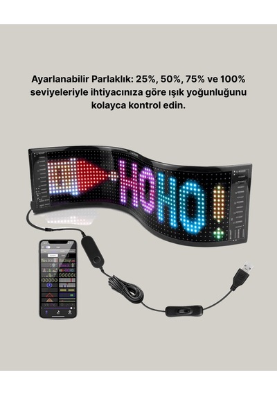 Pixel Rgb Led Panel Gece Kullanımına Uygun Estetik Atmosfer Işığı Çok Renkli