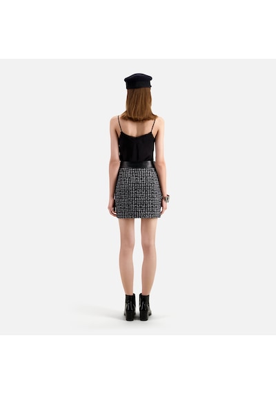 The Kooples Kadın Ekose Siyah Yün Karışımlı Etek