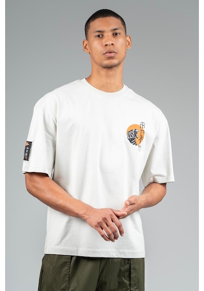 Maraton Sportswear Oversize Erkek Bisiklet Yaka Kısa Kol Basic Gümüş Gri T-shirt 23243-gümüş Gri