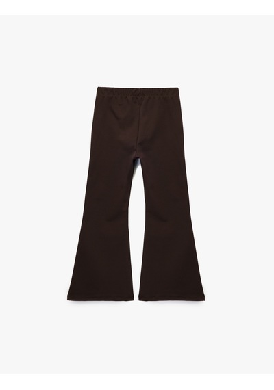 Koton Beli Lastikli Basic İspanyol Paça Pantolon Kahverengi 6wkg40112ak Kahve