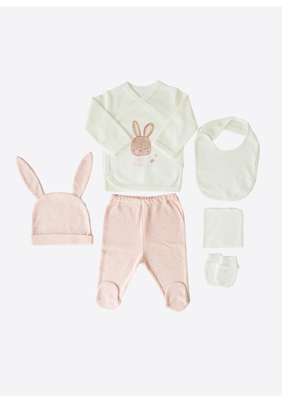 Kitikate Organik Sweet Rabbit 12'li Zıbın Set Ekru Ekru