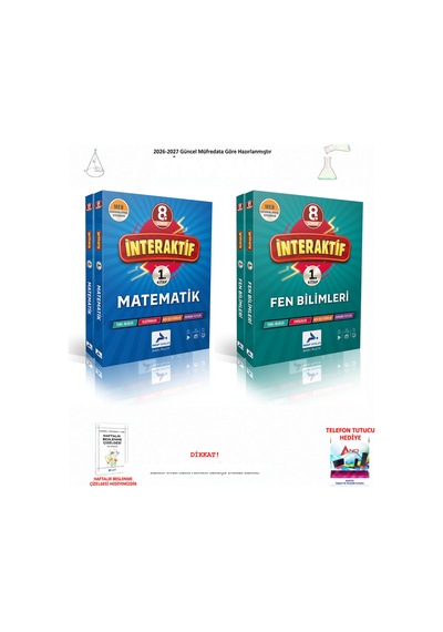 Paraf 8. Sınıf Fen, Matematik İnteraktif Soru 2 Kitap Seti