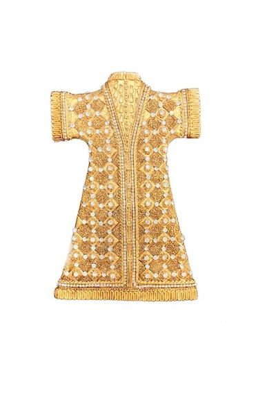 Polyester Kaftan Duvar Süsü Gold