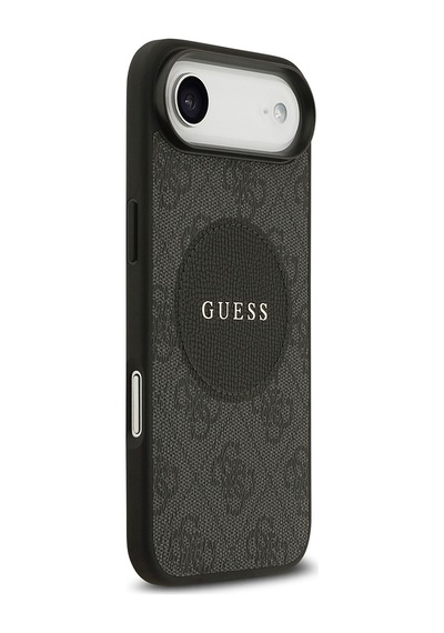Apple Uyumlu iPhone 17 Air Kılıf Guess Lisanslı M-safeli Yazı Logolu Circle Classic Kapak Siyah Siyah