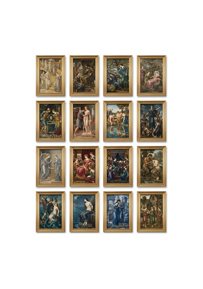 Edward Burne-jones Tabloları 16'lı Sticker Seti Laptop Defter Etiketi Çok Renkli