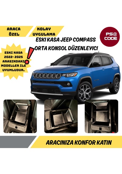 Eski Kasa Jeep Compass Orta Konsol Düzenleyici Ve Organizer 2022-2025 Modelle Uyumlu