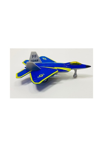 Metal Savaş Uçağı Mavi Işıklı Sesli F16 Model Uçak
