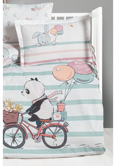 Ranforce Bebek Nevresim Takımı - Little Panda Çok Renkli