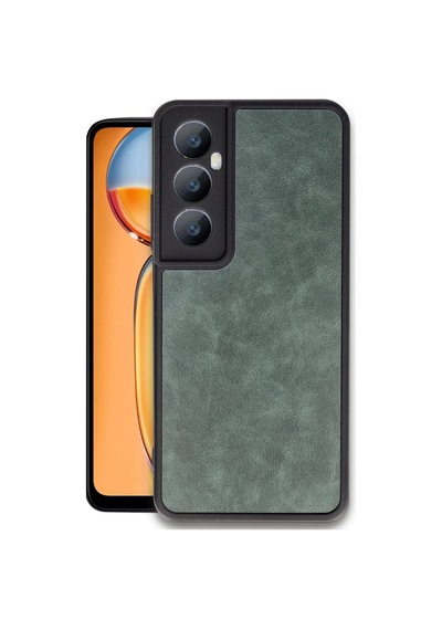 Realme C65 Uyumlu Kılıf Aras Deri Kapak - Koyu Yeşil