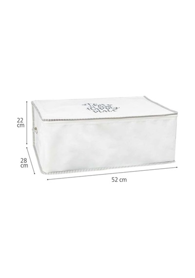 1 Adet Baskılı İpli Yastık Kıyafet Hurcu 52 X 28 X 22 Cm Beyaz