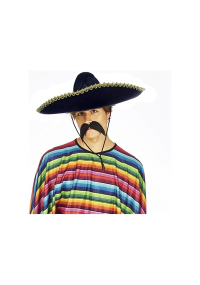 Sombrero Meksika Şapkası Mariachi Altın Şeritli Yetişkin Boy +0