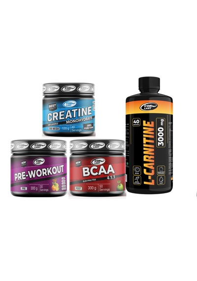 Gelişim Paket L-carnitine 3000mg/pre-workout 300g/bcaa 300g/creatine 120g Elma
