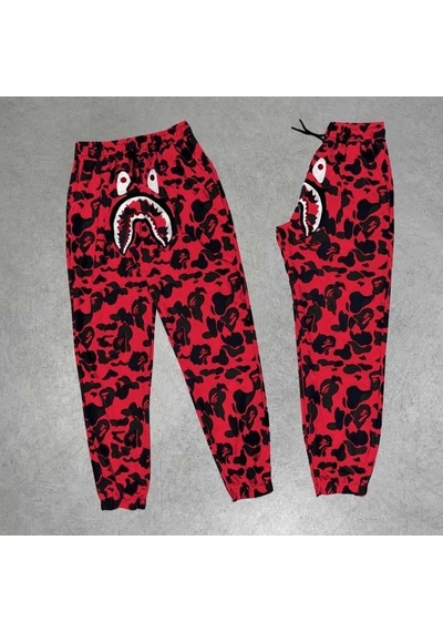 Freedom Storee Erkek Pubg Bape X Shark Eşofman Altı - Kırmızı Çok Renkli