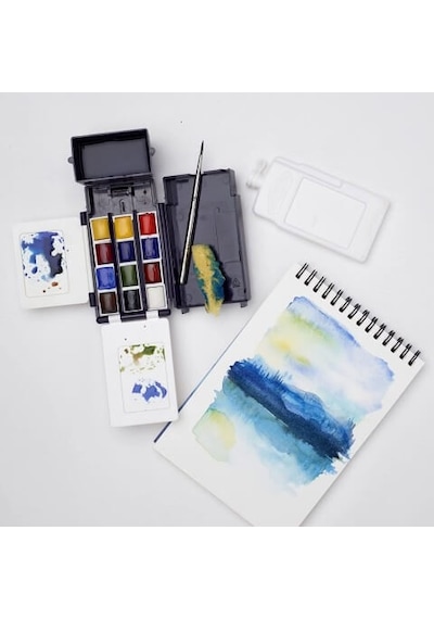 Winsor Newton Cotman Field Box Kır Tipi 12'li Suluboya Yarım Tablet Diğer