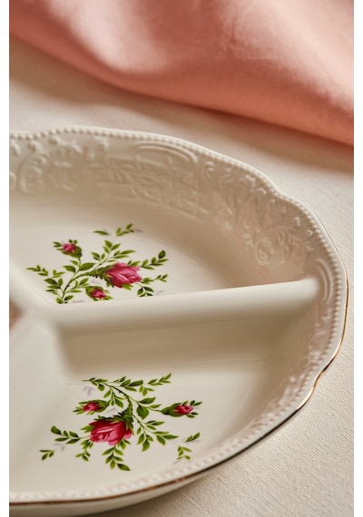 Karaca Vintage Rose Bölmeli Sunumluk 25 Cm Çok Renkli