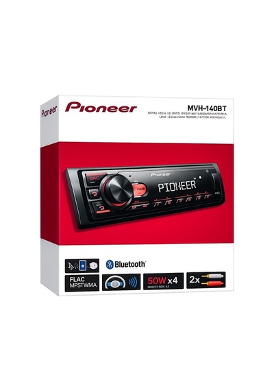 Pioneer Mvh-140bt Usb Fm Aux Mp3 Bluetooth Lu Mekaniksiz Oto Teyp 4x50 Watt