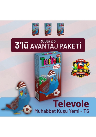Televole Muhabbet Kuşu Yemi Ts- 3 Adet 300 G