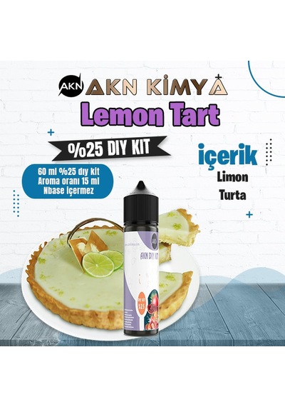 Lemon Tart Yoğun Dıy Kit Limon Turta Gıda Aroması %25 Oranda Aroma İçerir Hazır Değildir 60 Ml