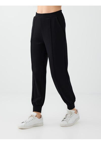 Jimmy Key Siyah Yüksek Bel Dar Paça Cepli Jogger Pantolon 6ww188602900