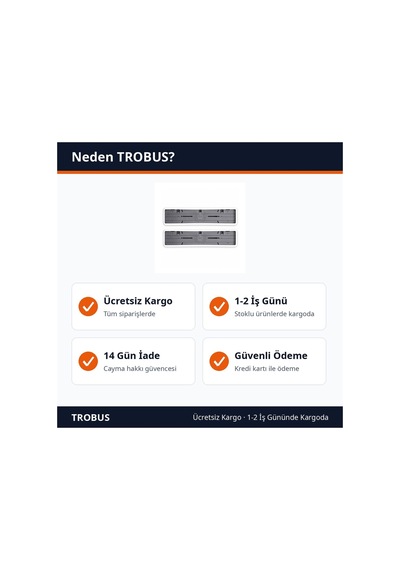 Trobus Plaka Altlığı Çerçeveli Plakalık 2'li Beyaz